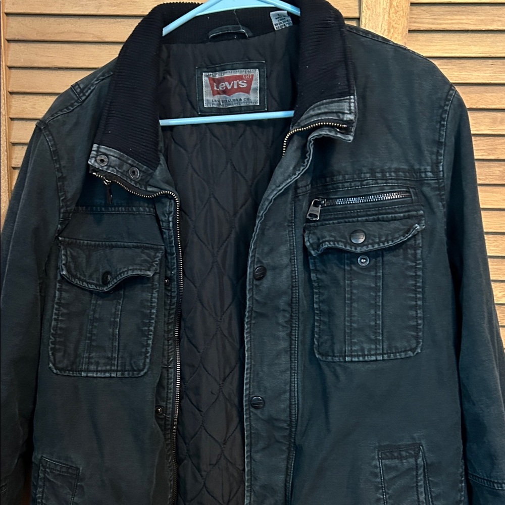 Levi's Men's Dark Gray Military Jacket